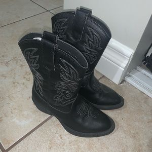 Kids black cowboy boots